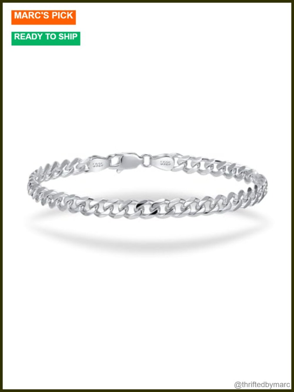 S925 Sterling Silver Cuban Link & Rope Chain Bracelet Set Unisex